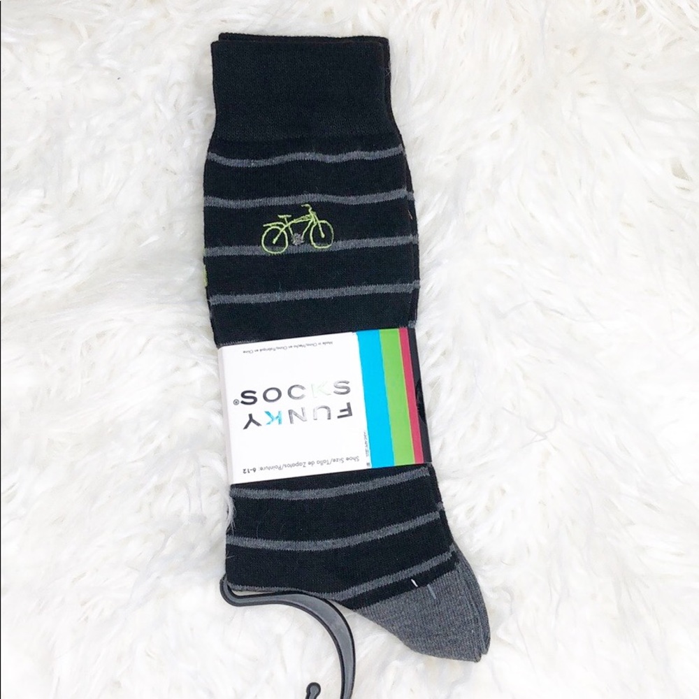 NWT crew socks neon bicycle